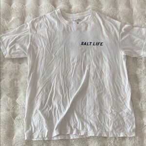 Mens Salt Life White Tee with Navy Logo